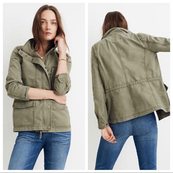 Madewell Green Utility Safari Jacket Sz XS - Picture 10 of 12